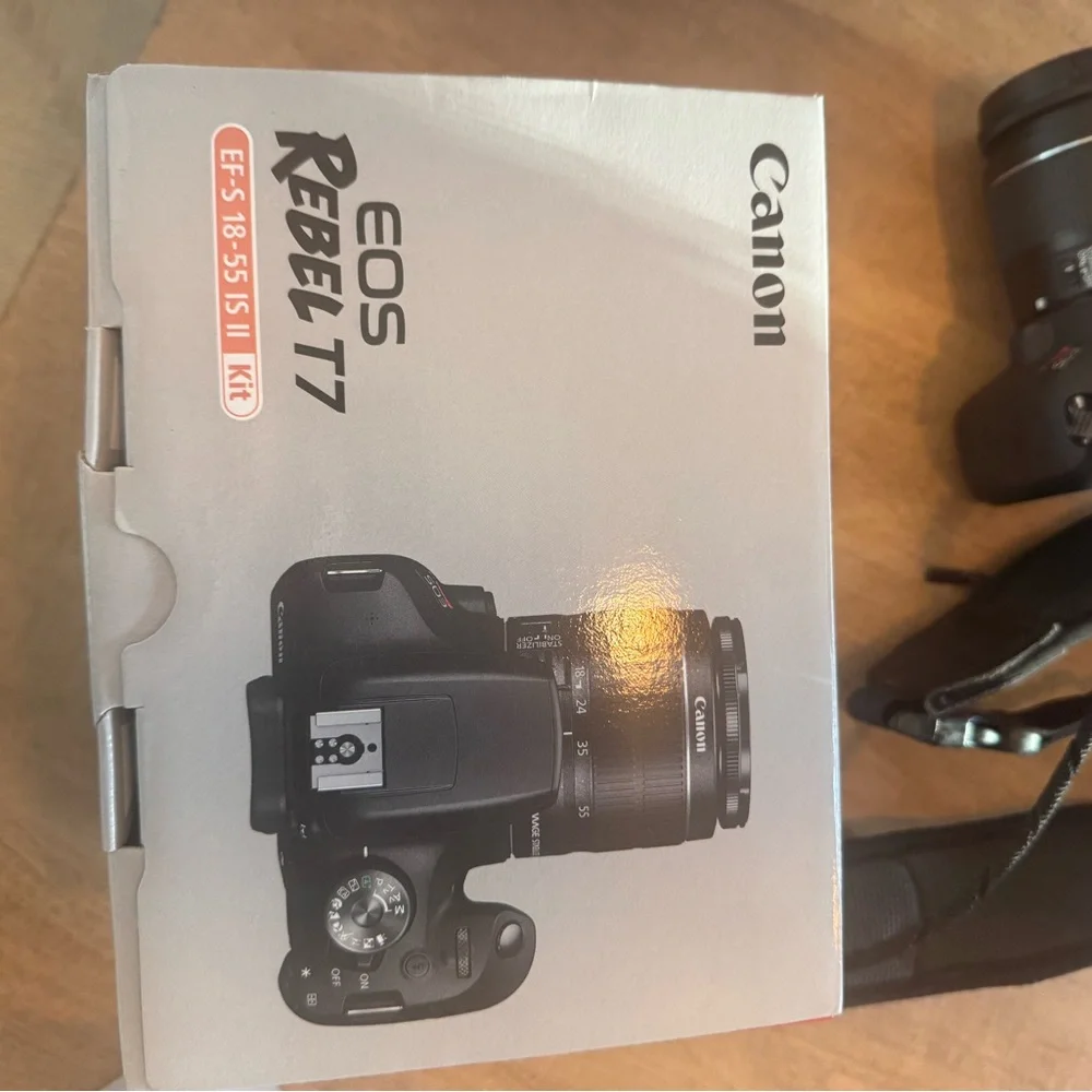 Canon EOS Rebel T7 Black DSLR Camera 1 year old